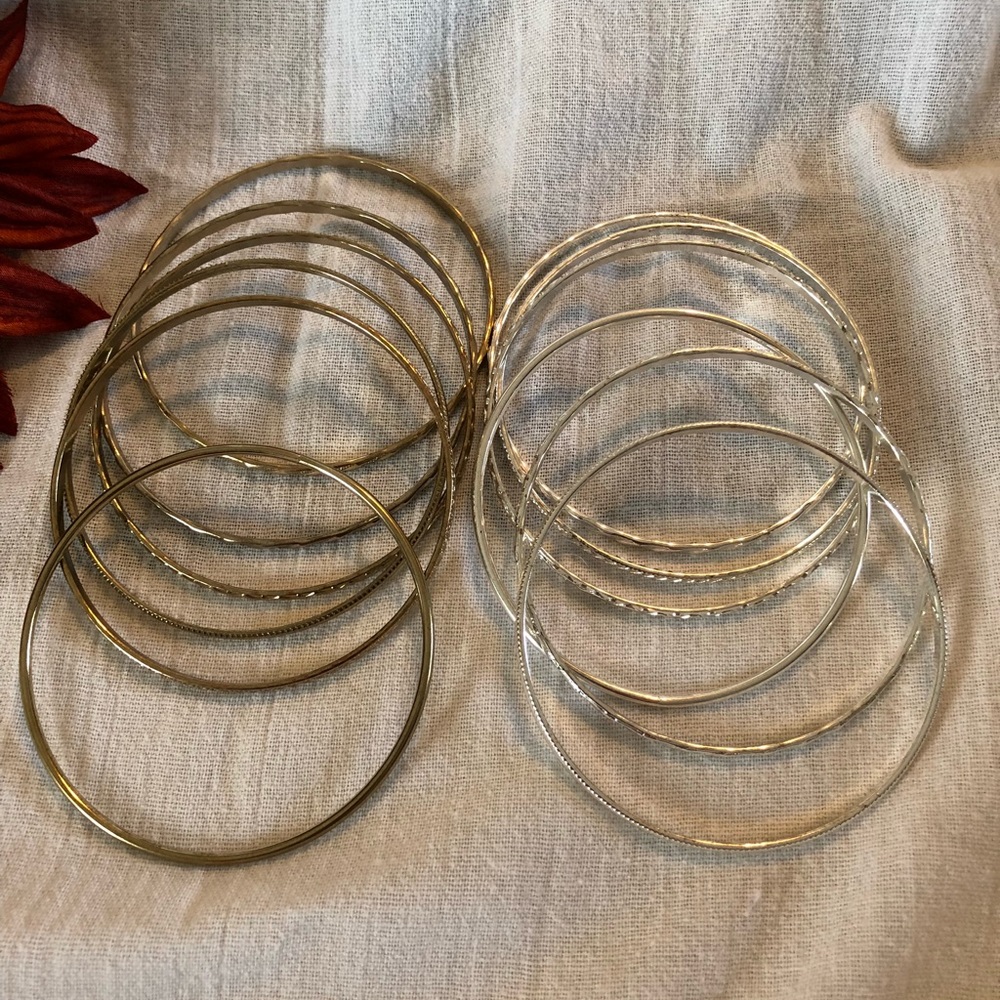 2 sets of bangle bracelets